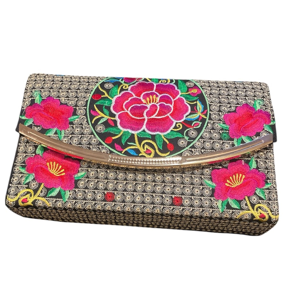 Fully Embroidered Clutch Purse